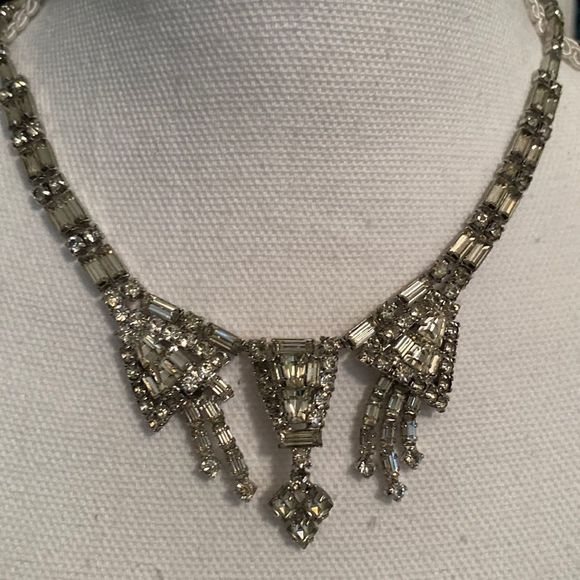 Vintage Baguette Rhinestone Necklace